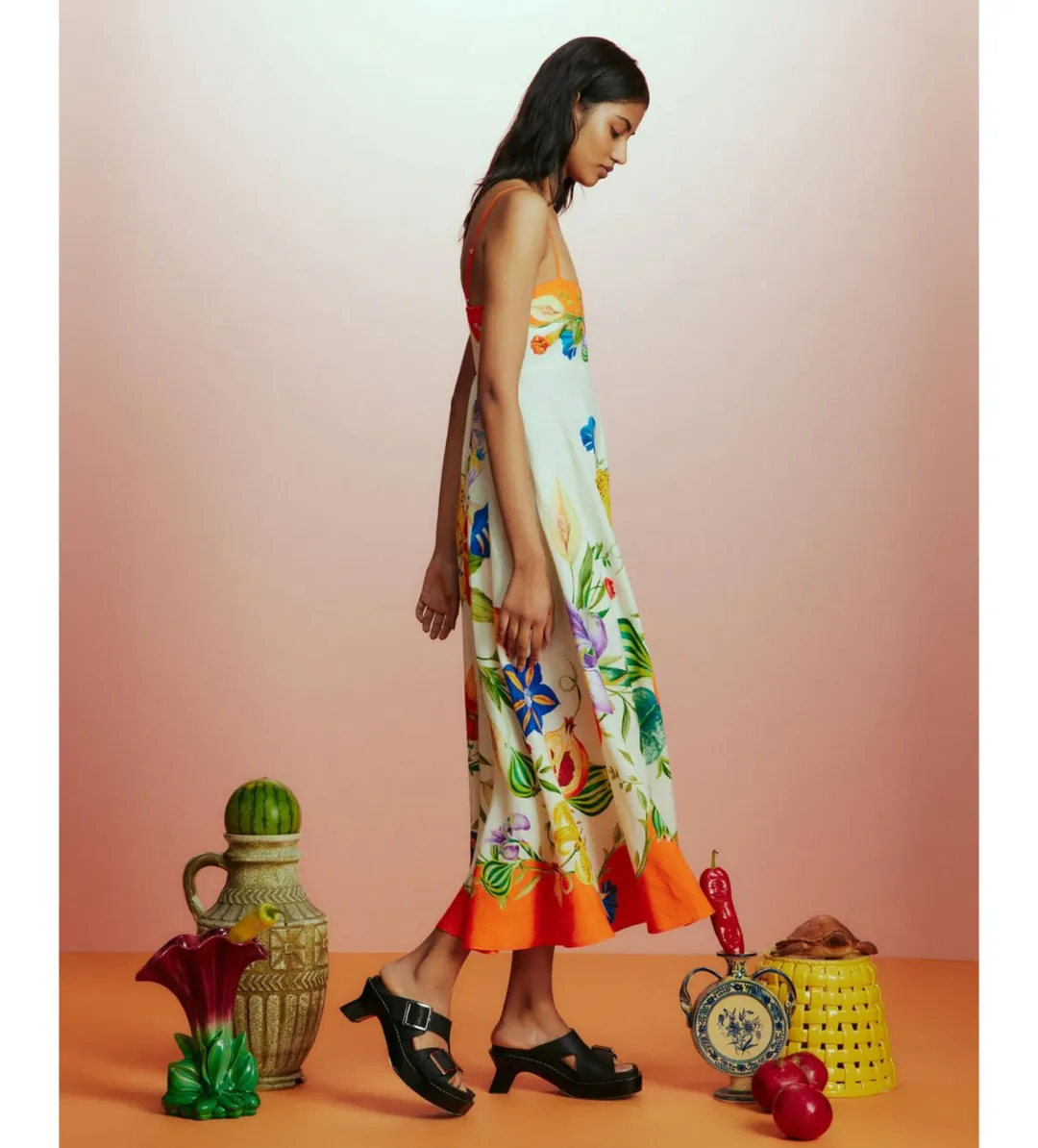 Alemais Flores Midi Sundress Print Size AU 10 for rent on The Volte - main image