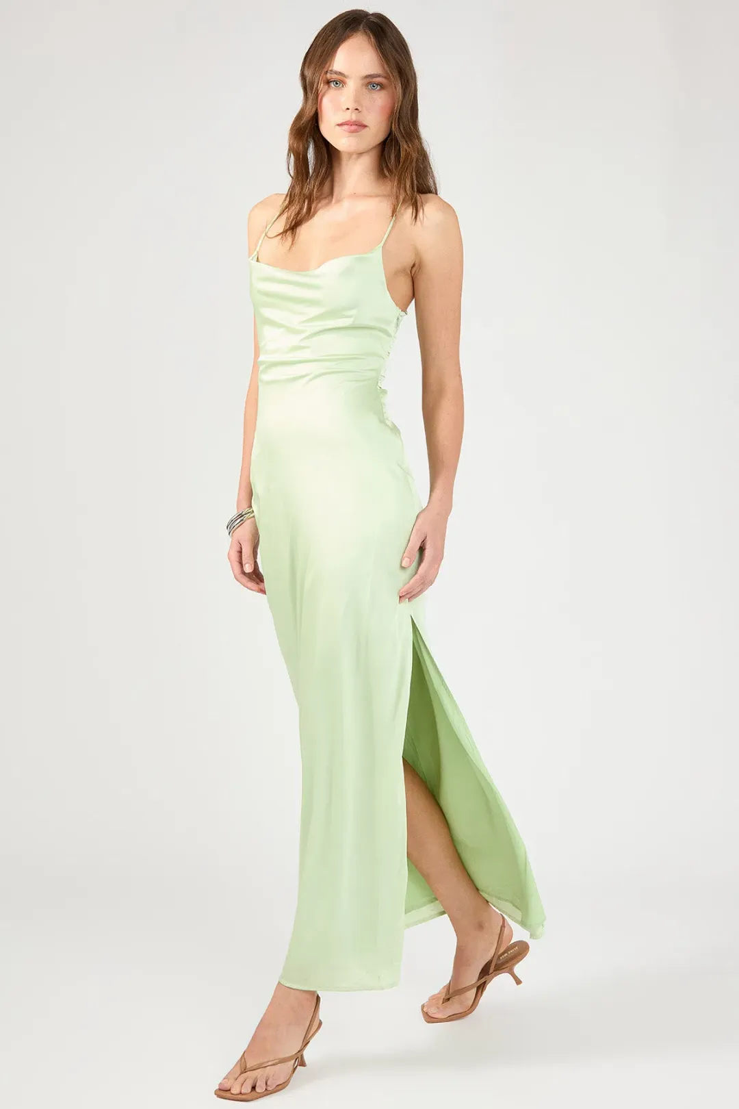Perfect Stranger Evie Recycled Maxi Dress Sage SIZE AU 6 for rent on The Volte - main image