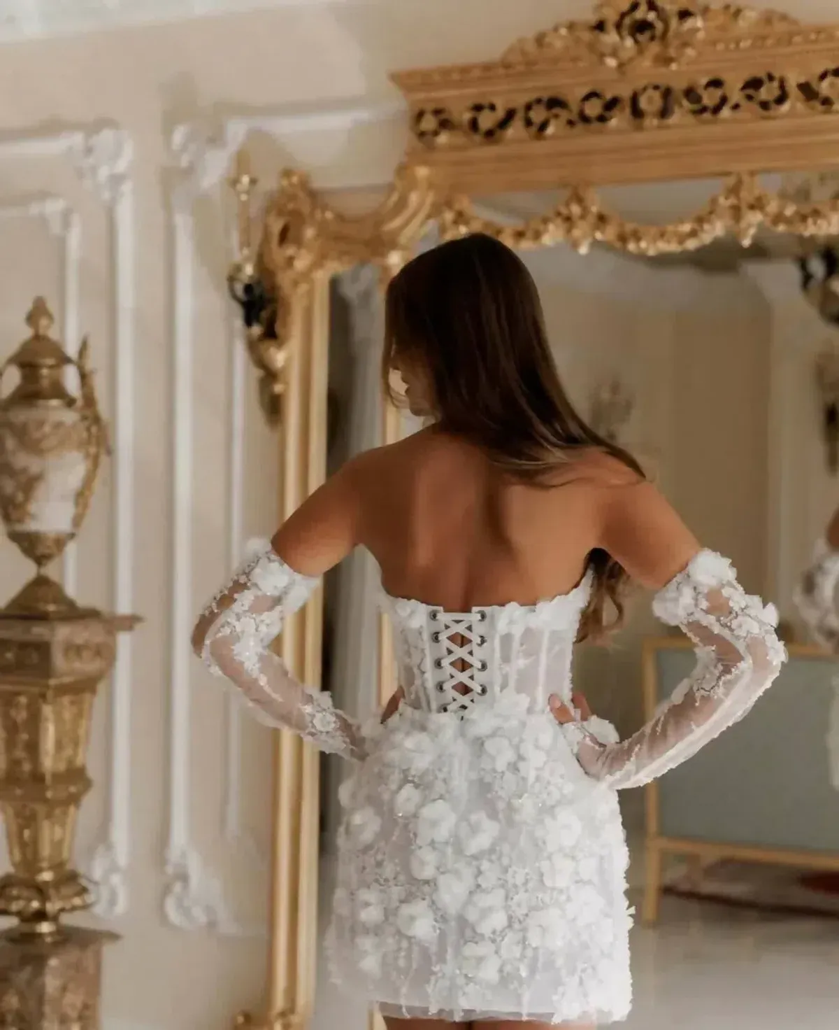 Rosie Etienne Isabelle Mini Dress White Size 10 - Image 7