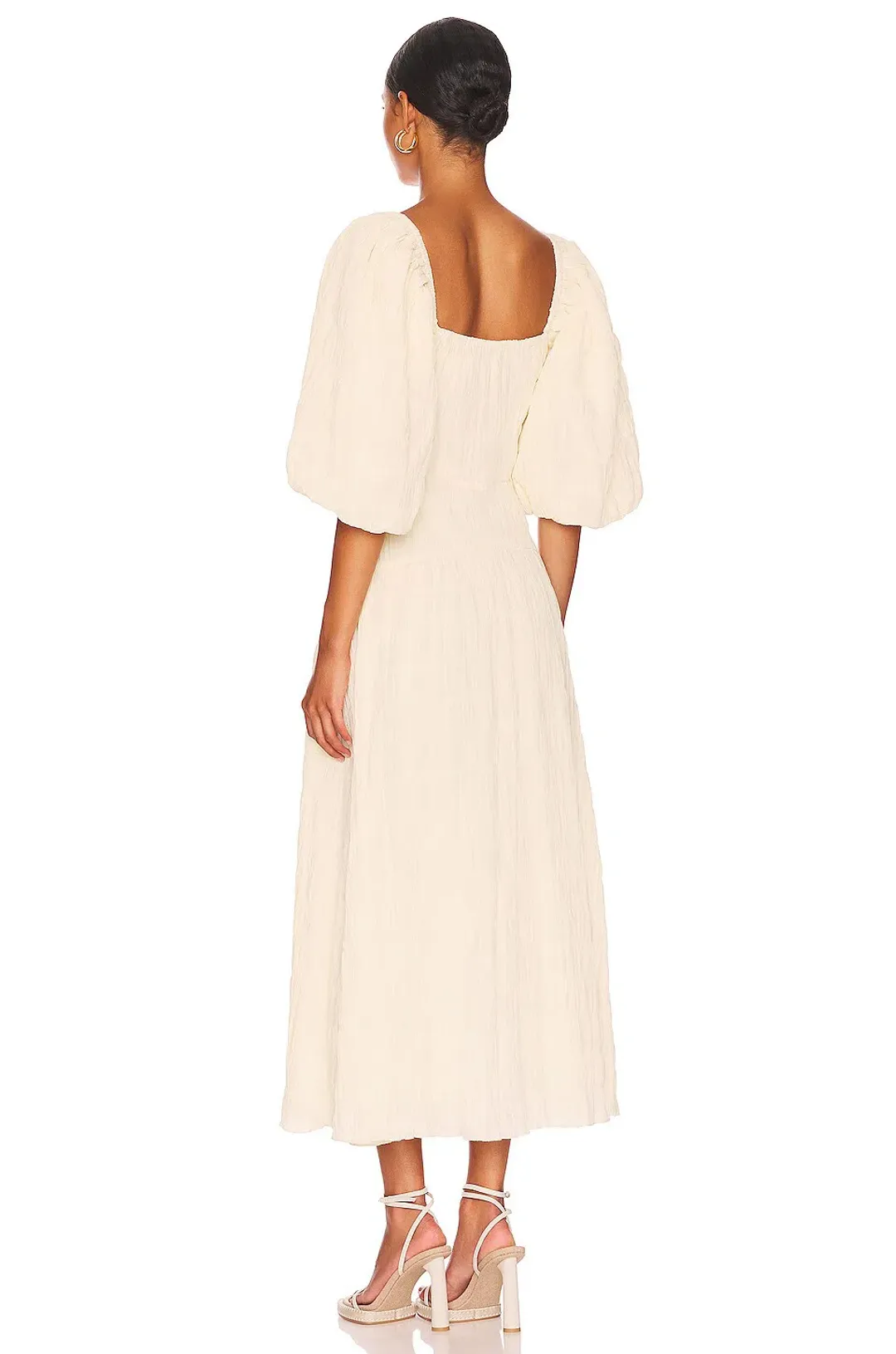 Sovere Mercy Reversible Midi Dress in French Vanilla Size  for rent on The Volte - main image