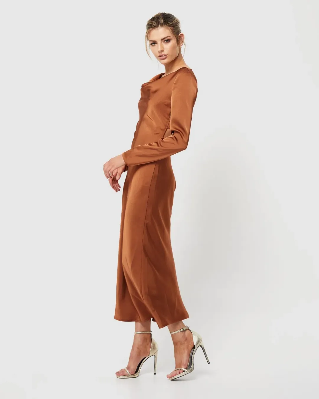 Mossman Pure Imagination Midi Dress Brown Size 10 for rent on The Volte - main image
