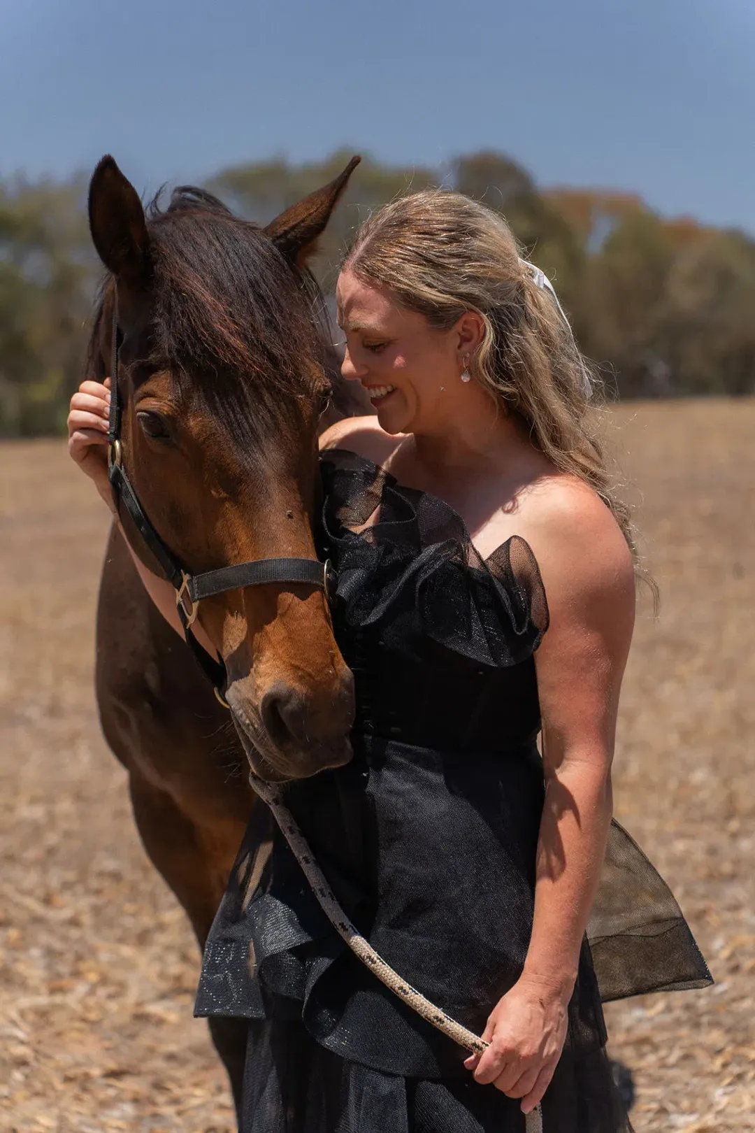 Bariano Kascade Tiered Ruffle Midi Maxi Dress Black Size AU 14  for rent on The Volte - main image