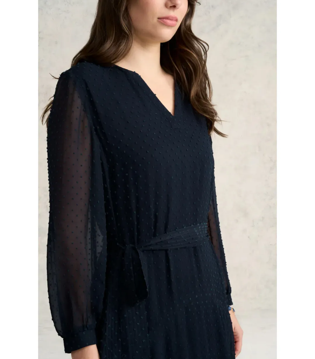 Blue Illusion Clip Ink Georgette Dress Navy Size 14/L for rent on The Volte - main image