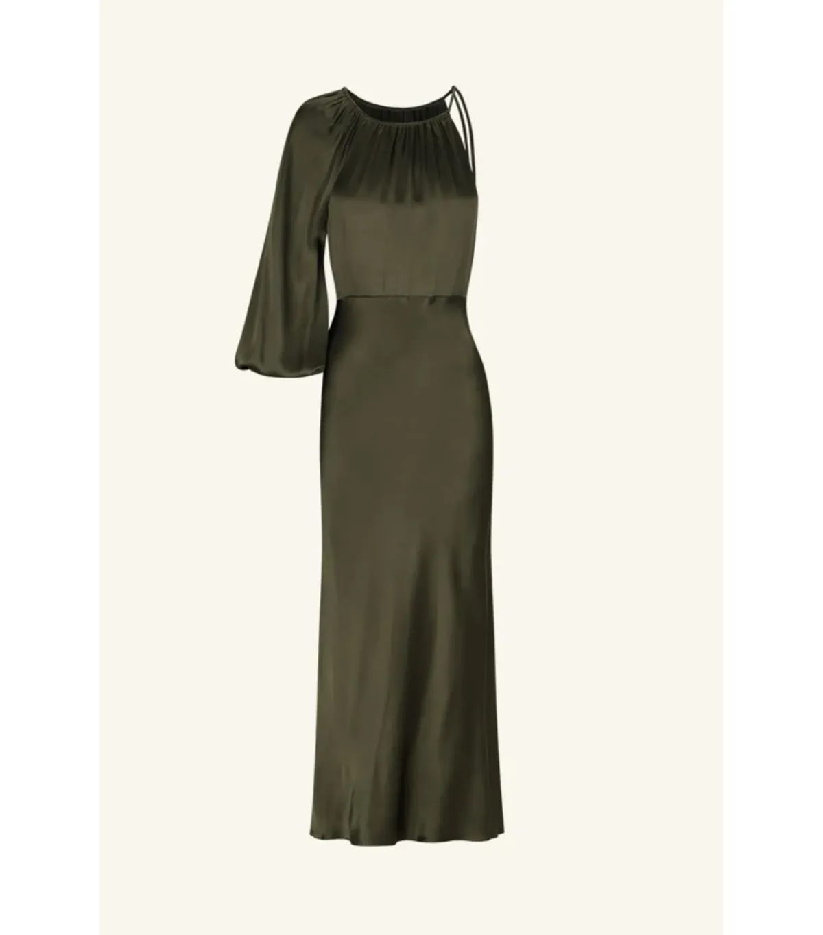 Shona Joy La Lune One Shoulder Balloon Sleeve Midi Dress in Forest Size AU 10 - Image 5
