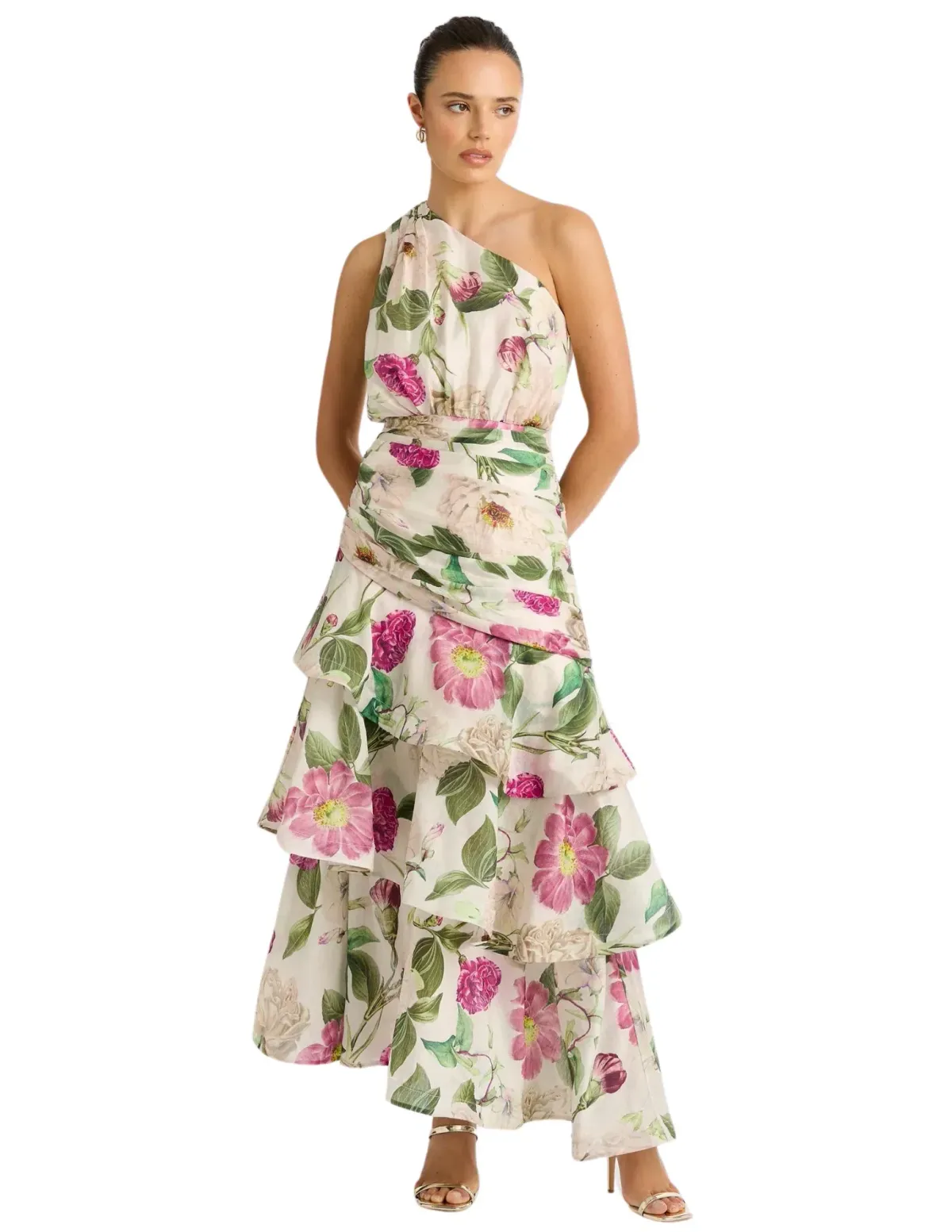 Sheike Emilia Tiered Maxi Dress Print Size AU 14 - Image 2