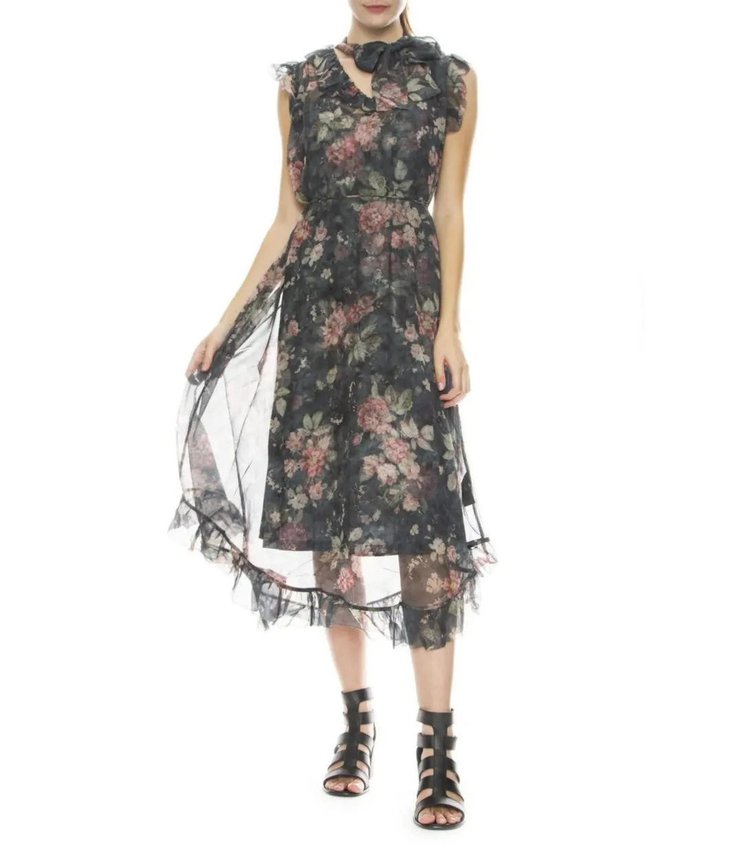 Zimmermann Unbridled Frill Dress Floral Size 1 / AU 10 for rent on The Volte - main image