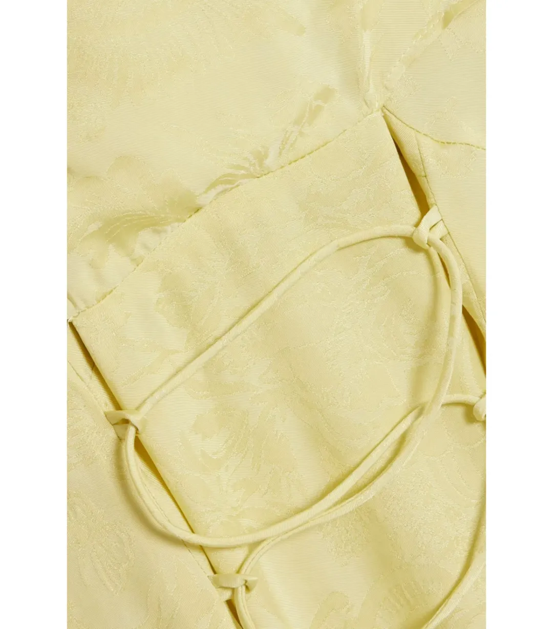 Acne Studios Cape-effect Cupro-blend Jacquard Midi Dress Yellow Size AU 6 for rent on The Volte - main image