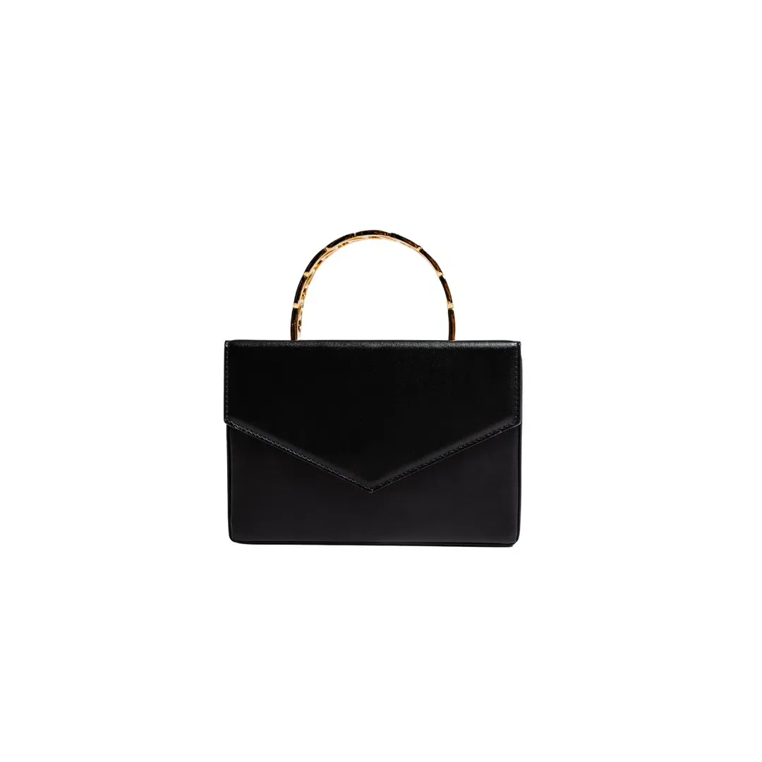 Amina Muaddi Pernille Chain Handle Bag Black for rent on The Volte - main image