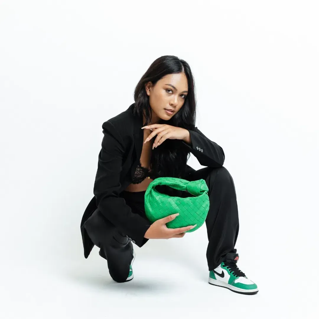 Bottega Veneta Jodie Mini Bag Green for rent on The Volte - main image