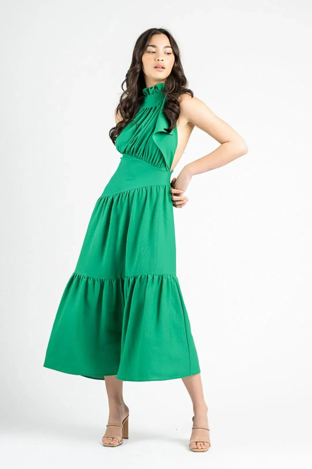 One Fell Swoop Serendipity Maxi Dress Fern Green Size 8 for rent on The Volte - main image