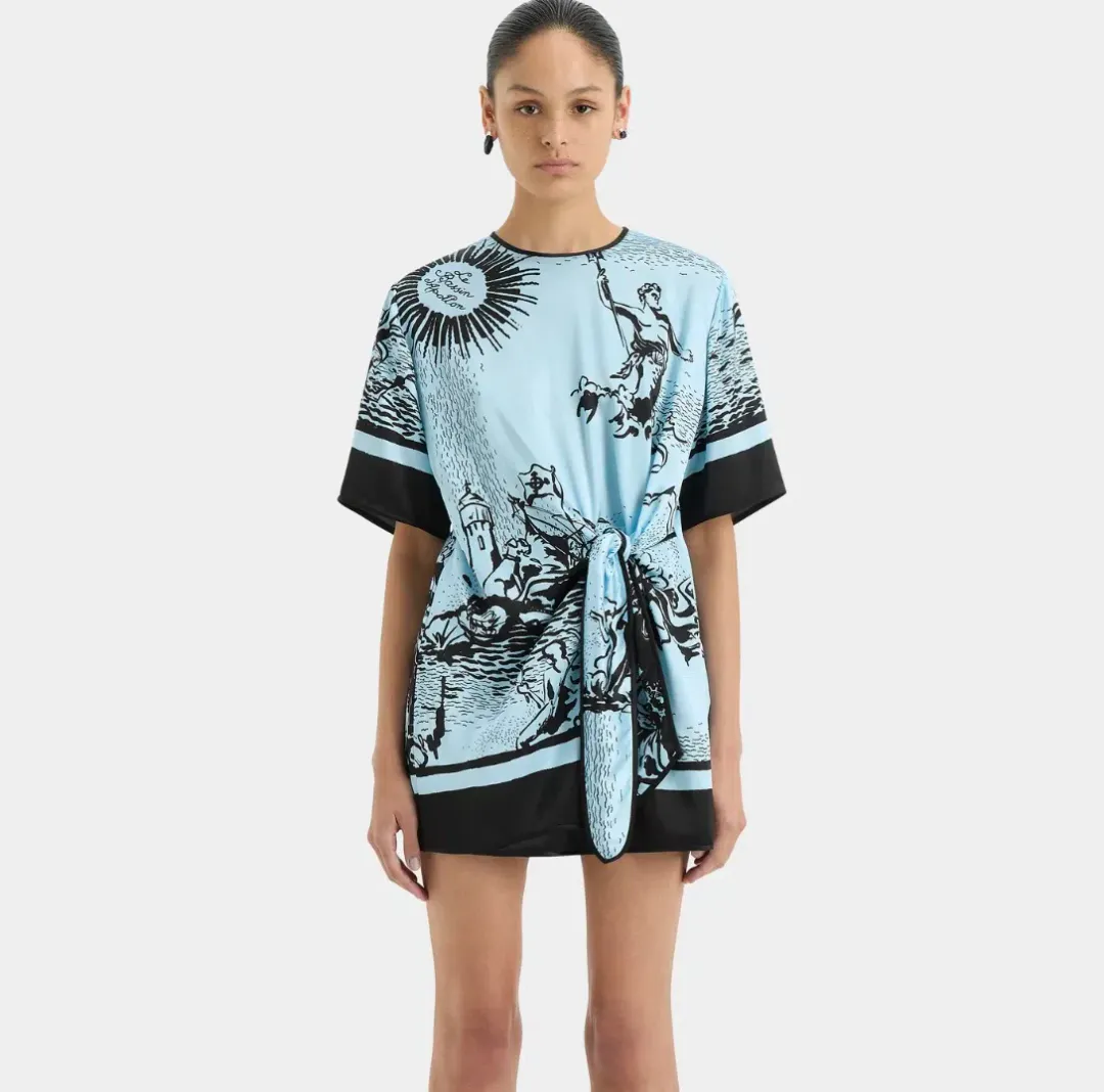 Sir the Label Dreamwood Mini Dress Brise Soleil Size 10 for rent on The Volte - main image