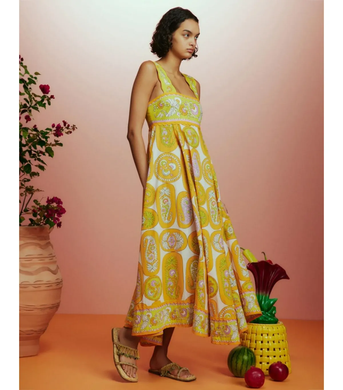 Alemais Diana Summer Dress Yellow Floral Size AU 8 - Image 2
