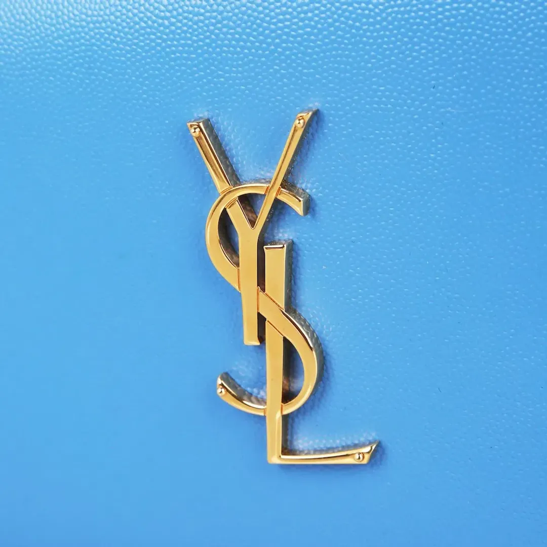 Saint Laurent Classic Kate Monogram Clutch Sky Blue  for rent on The Volte - main image