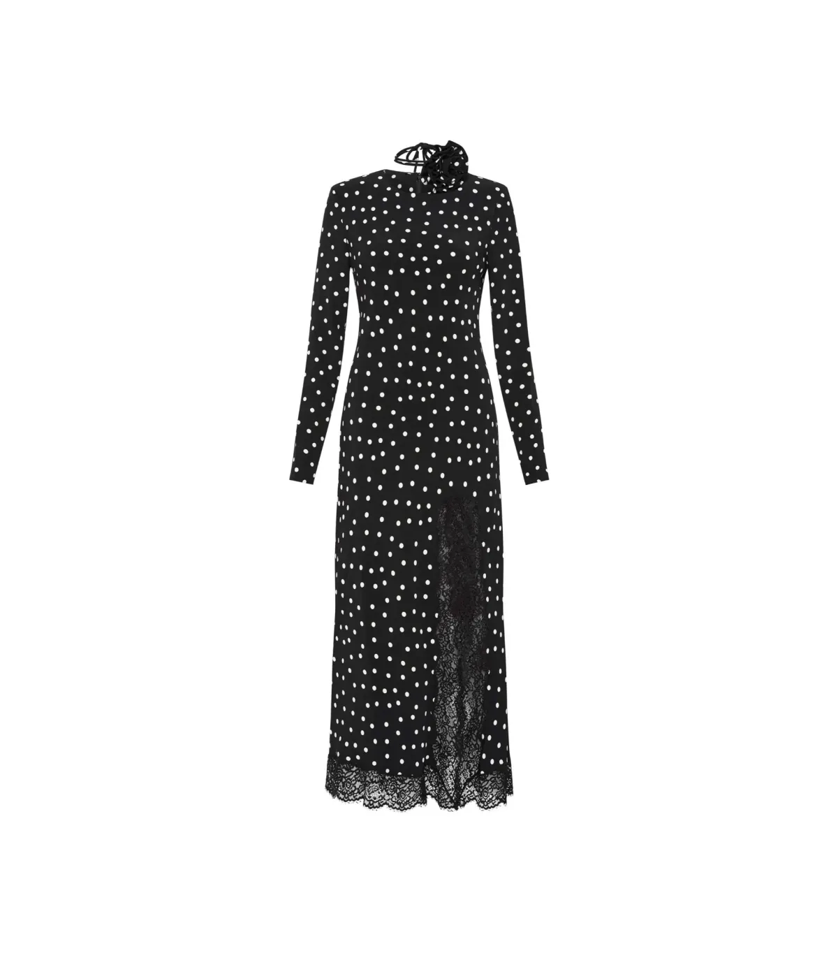 Rebecca Vallance Celyn Polka Dot Midi Dress Black Size AU 12 - Image 5