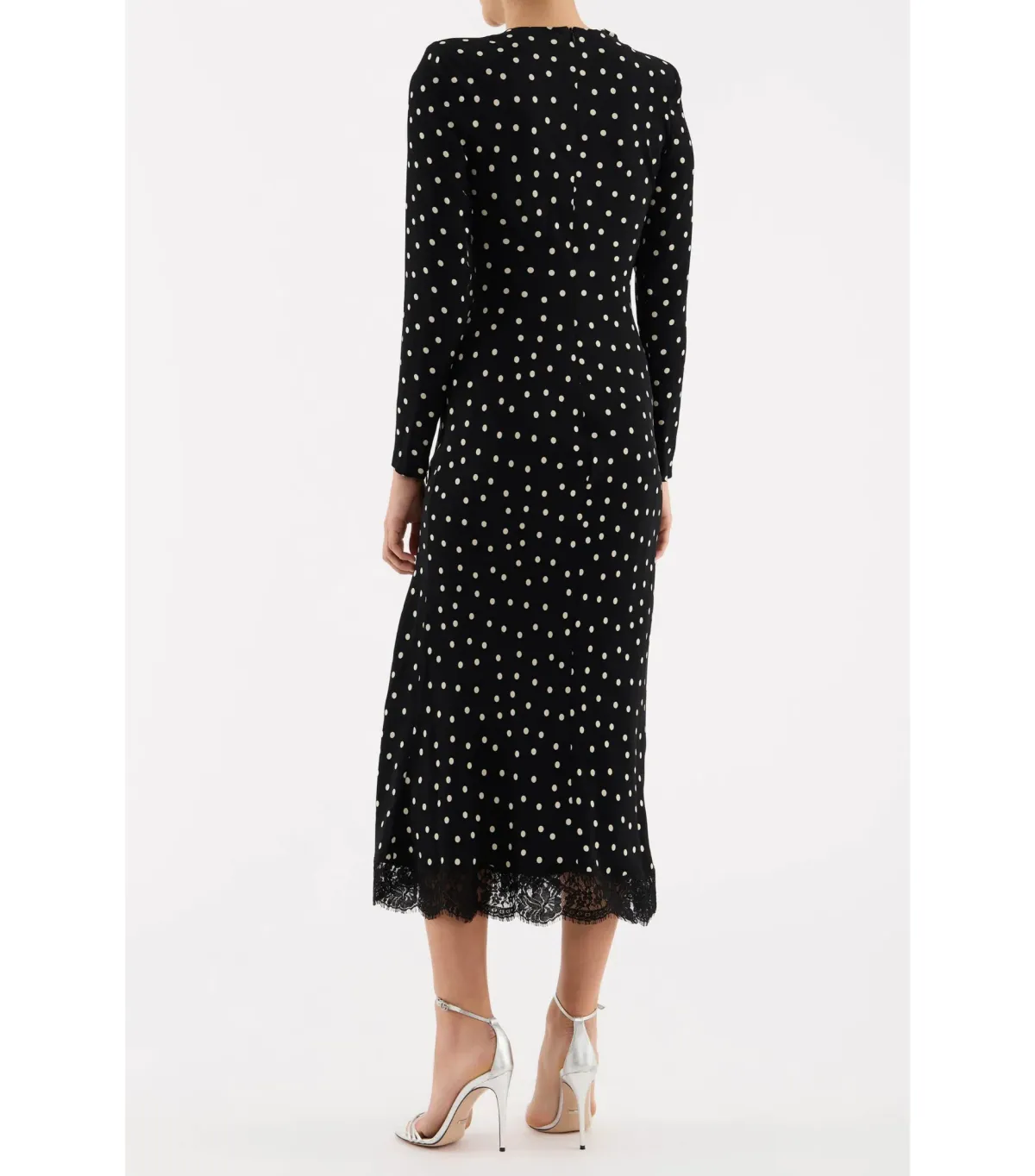 Rebecca Vallance Celyn Polka Dot Midi Dress Black Size AU 12 - Image 4