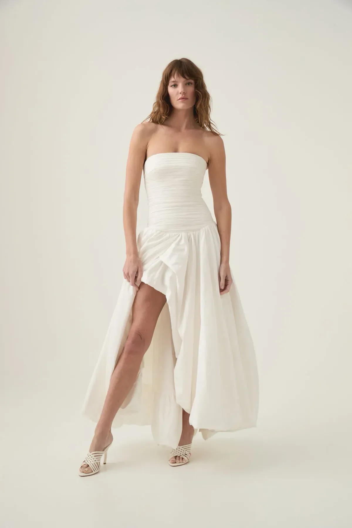 Aje Violette Bubble Hem Maxi Dress in White Size AU 6 - Image 1