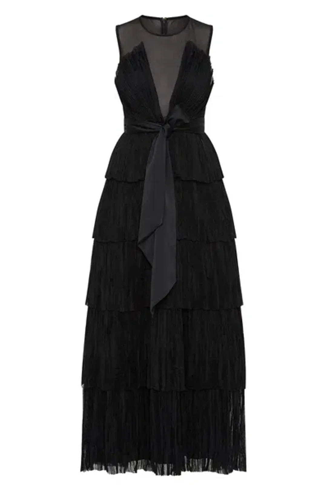 Aje Escapist Black Tiered Maxi Dress Size 10 for rent on The Volte - main image
