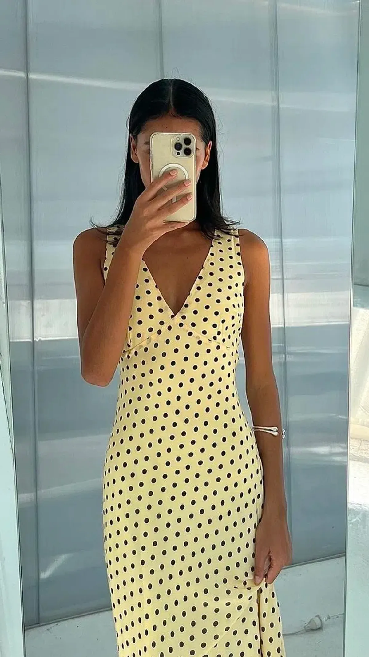 Ownley Tulip Midi Dress Butter Spots Size 8 - Image 5