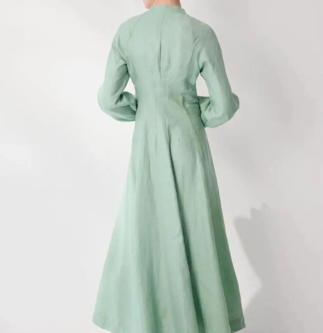 Morrison Tilly Linen Midi Dress in Sea Green Size 3 (AU 12) for rent on The Volte - main image