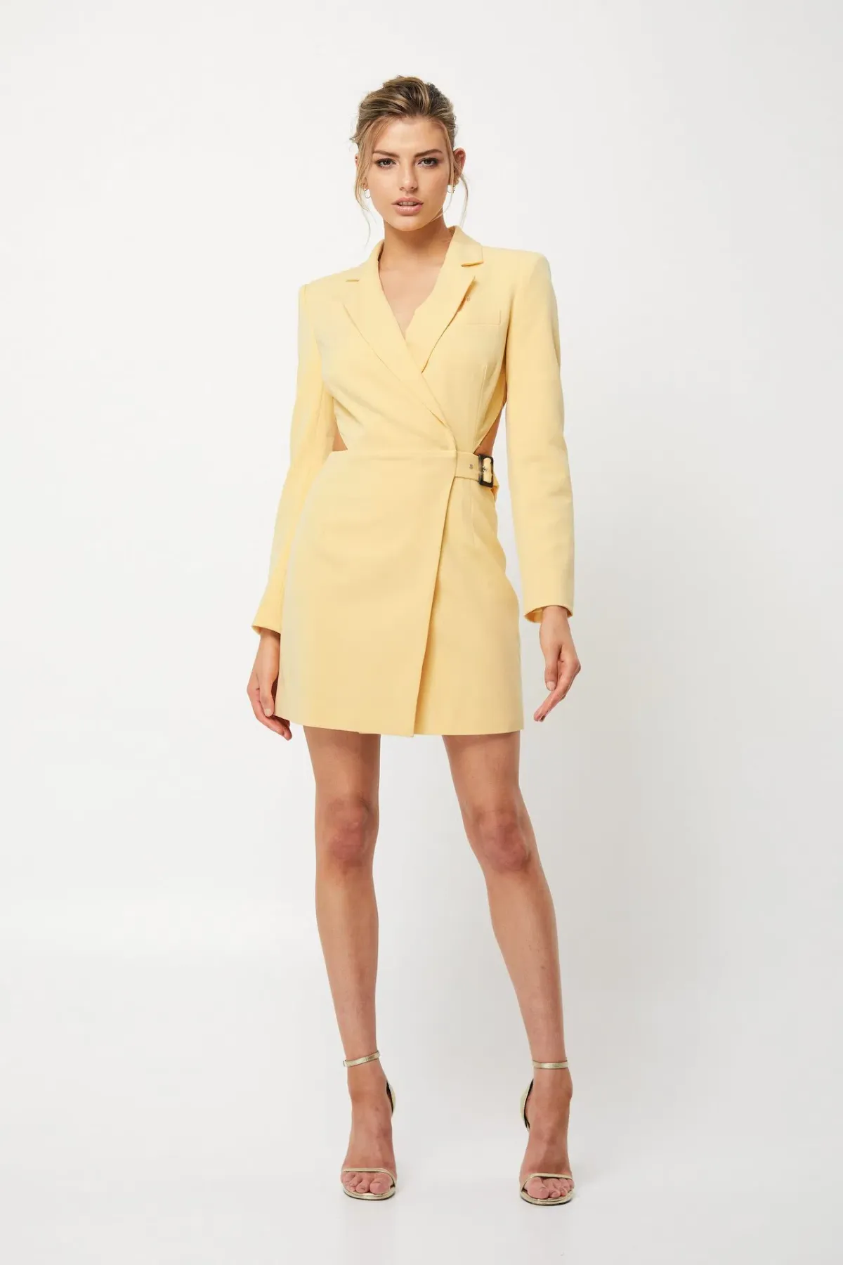 Mossman Alluring Eyes MIni Dress Yellow Size 14 - Image 1