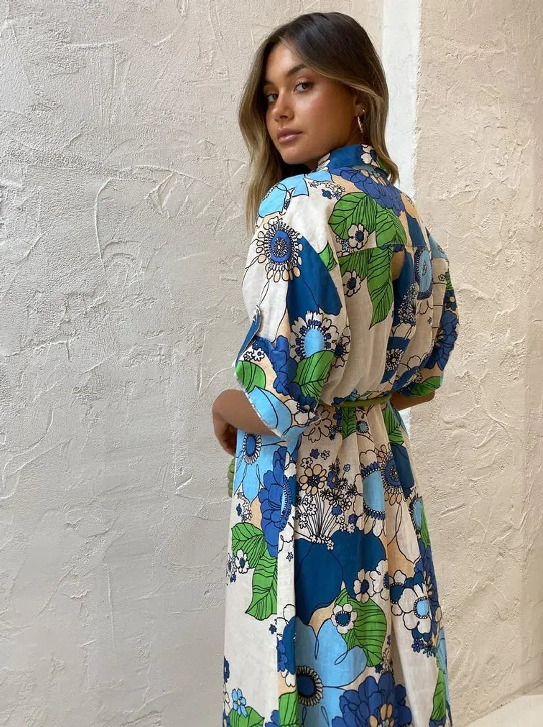 Alemais Farrah Shirtdress in Blue Size AU 10   for rent on The Volte - main image