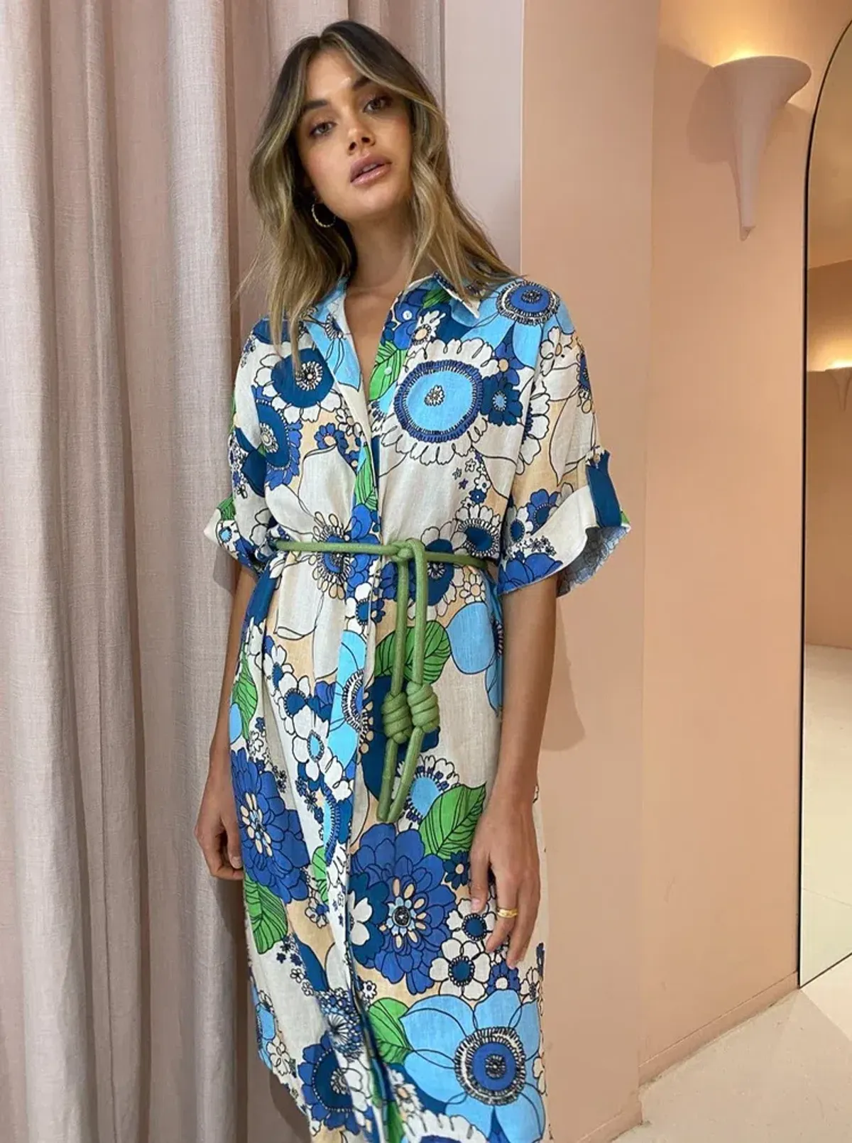 Alemais Farrah Shirtdress in Blue Size AU 10   - Image 6