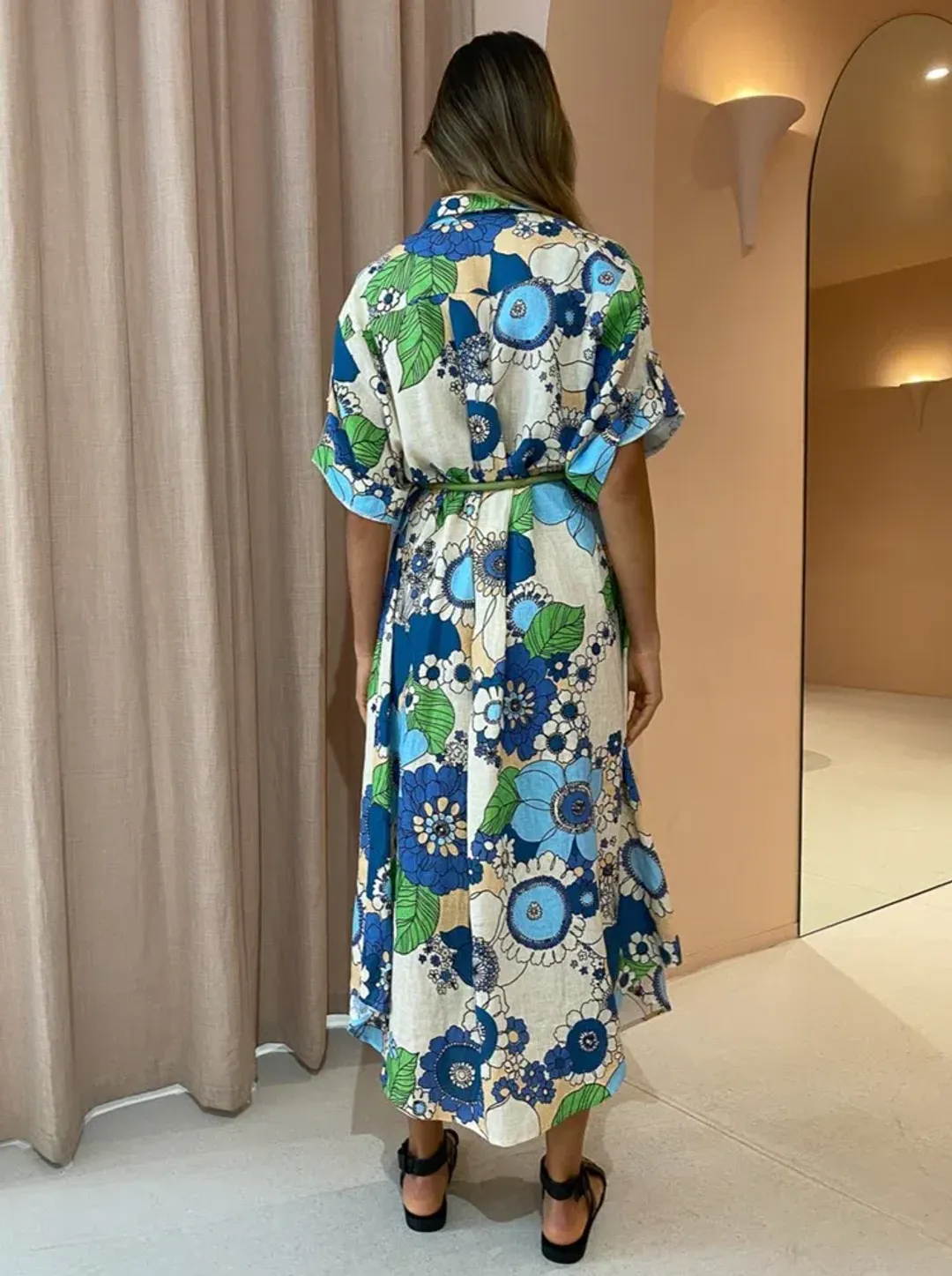 Alemais Farrah Shirtdress in Blue Size AU 10   for rent on The Volte - main image