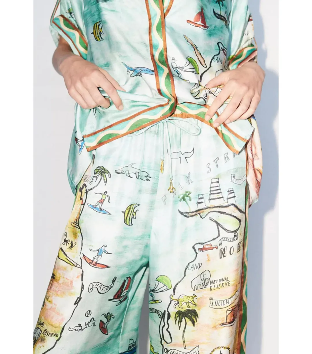 Alemais Swell Shirt and Pants Set Multi Size AU 10 for rent on The Volte - main image