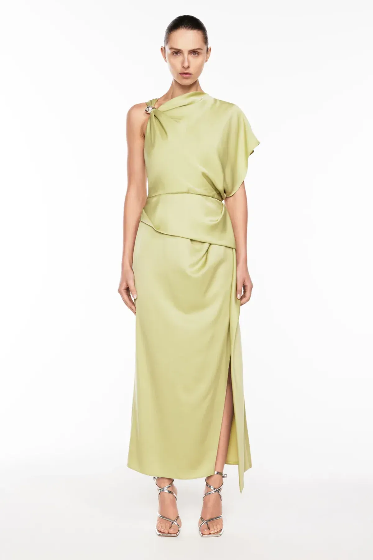 Manning Cartell Melodrama Asymmetric Dress Apple Green Size S / AU 8 - Image 1