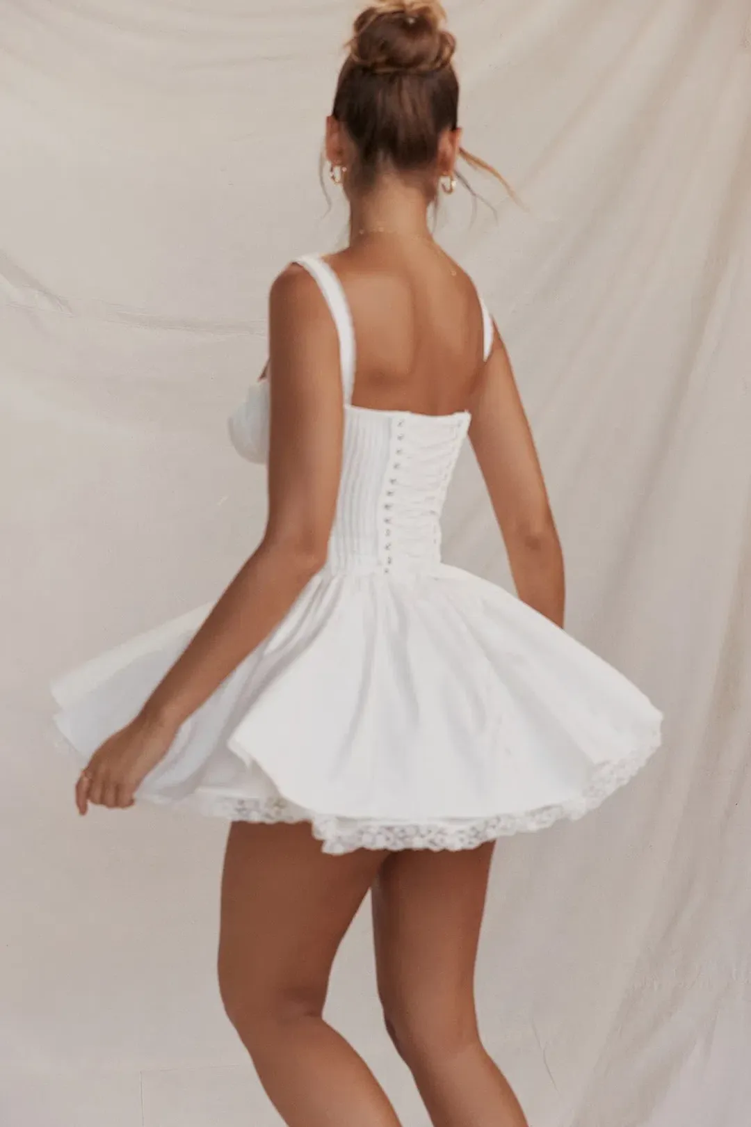 House of CB Pietra Corset Mini Dress White Size M / AU 10 for rent on The Volte - main image