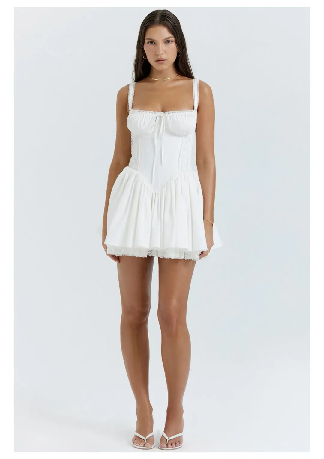 House of CB Pietra Corset Mini Dress White Size M / AU 10 for rent on The Volte - main image