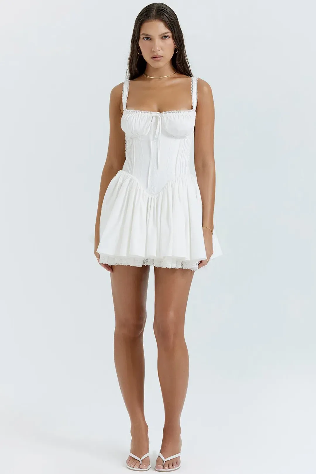 House of CB Pietra Corset Mini Dress White Size M / AU 10 for rent on The Volte - main image