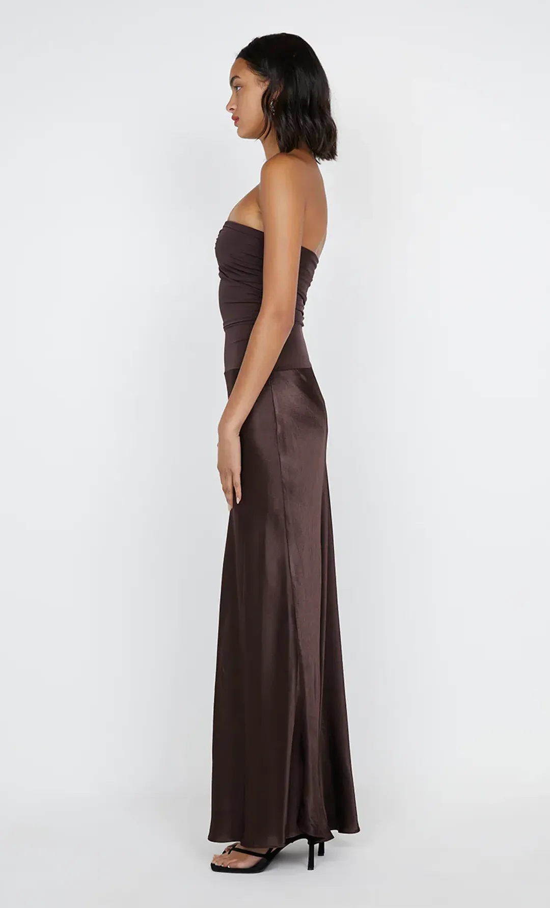Bec & Bridge Dua Strapless Maxi Dress Dark Chocolate Size 10 for rent on The Volte - main image
