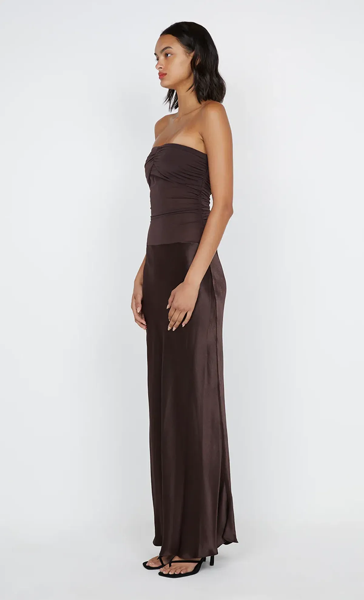 Bec & Bridge Dua Strapless Maxi Dress Dark Chocolate Size 10 - Image 4