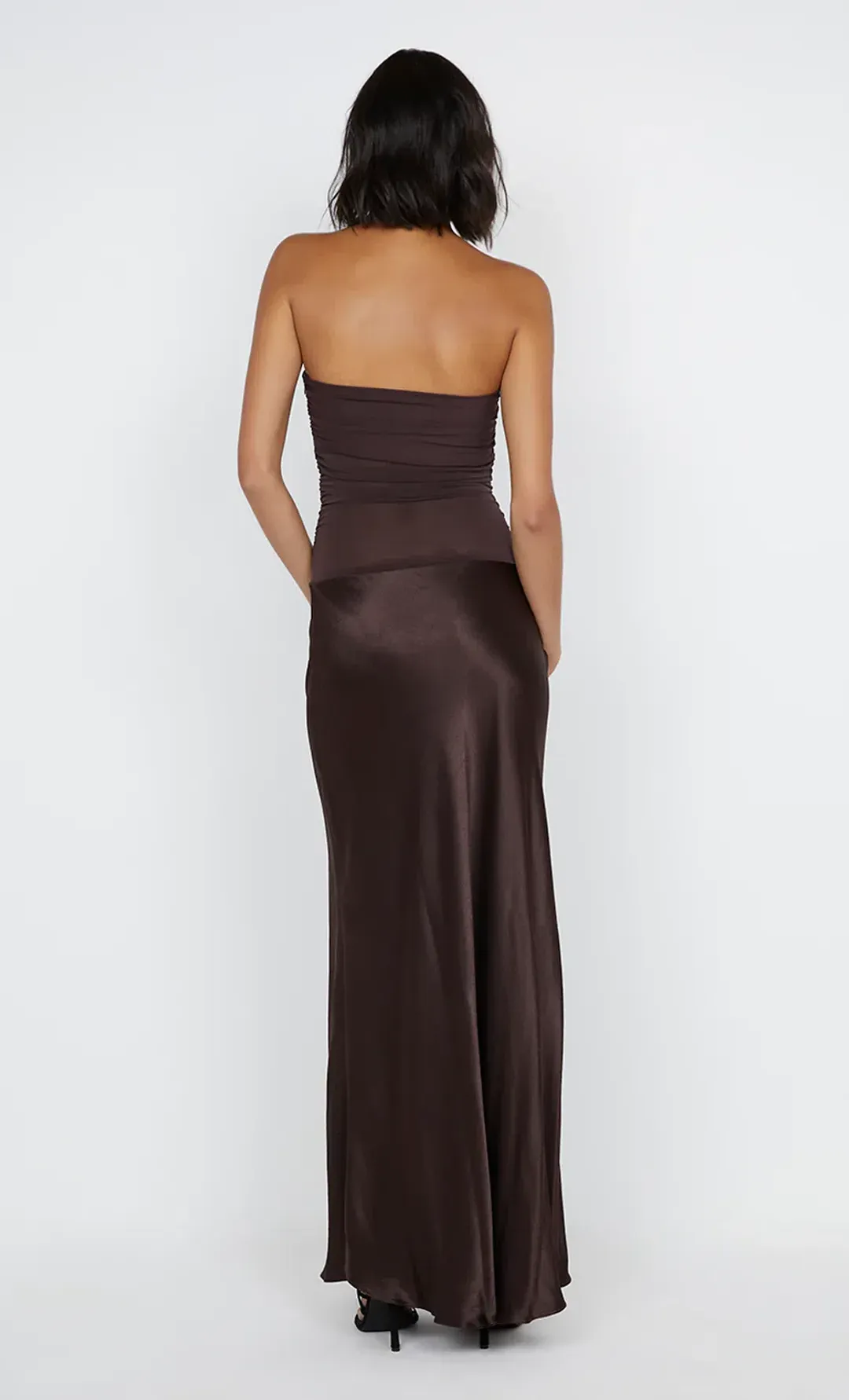 Bec & Bridge Dua Strapless Maxi Dress Dark Chocolate Size 10 for rent on The Volte - main image