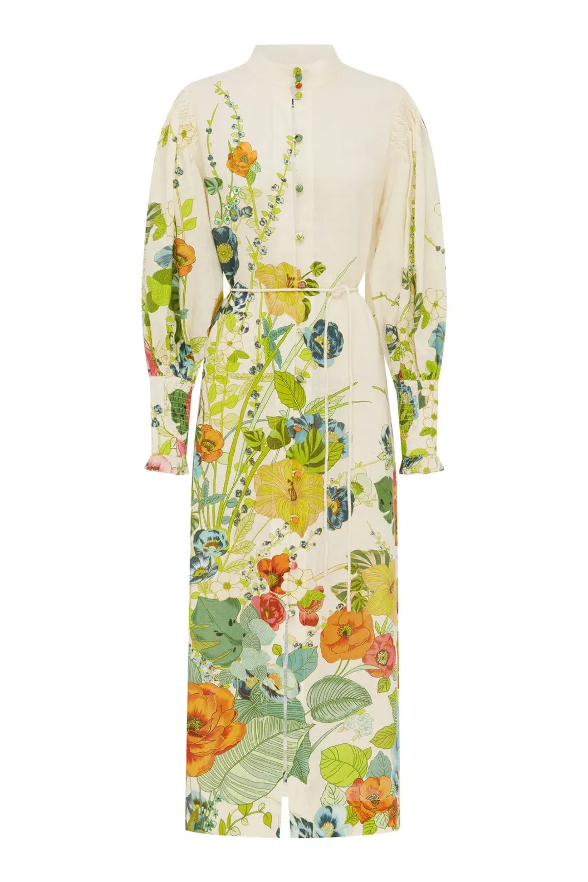 Alemais Constance Puff Sleeve Button Maxi Shirt Dress Size 14  - Image 10