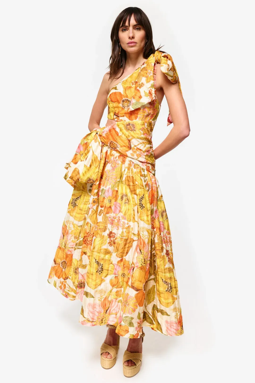 Alemais Silas One Shoulder Maxi Gown Multi Size 10 for rent on The Volte - main image