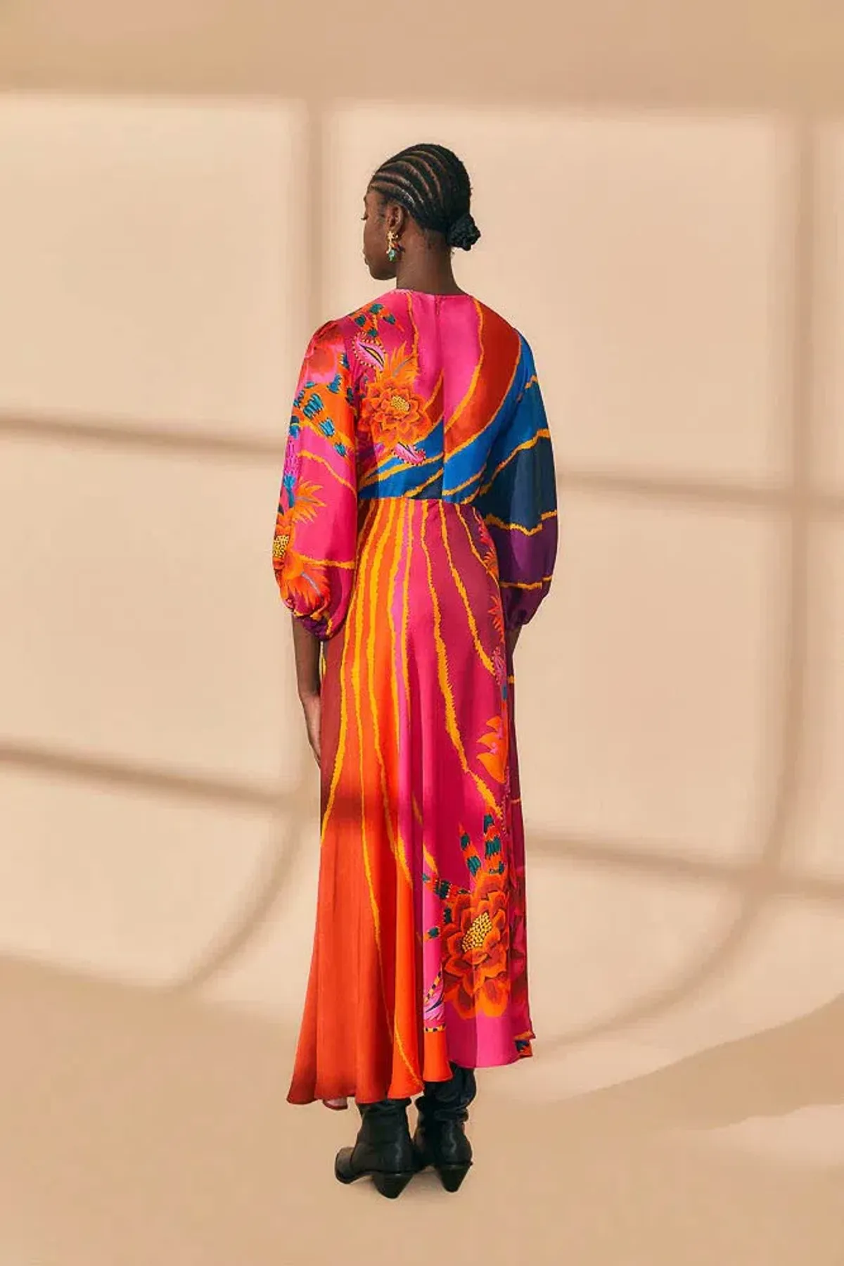 Farm Rio Vintage Wave Circle Cut-Out Midi Dress Floral Size 10 - Image 3