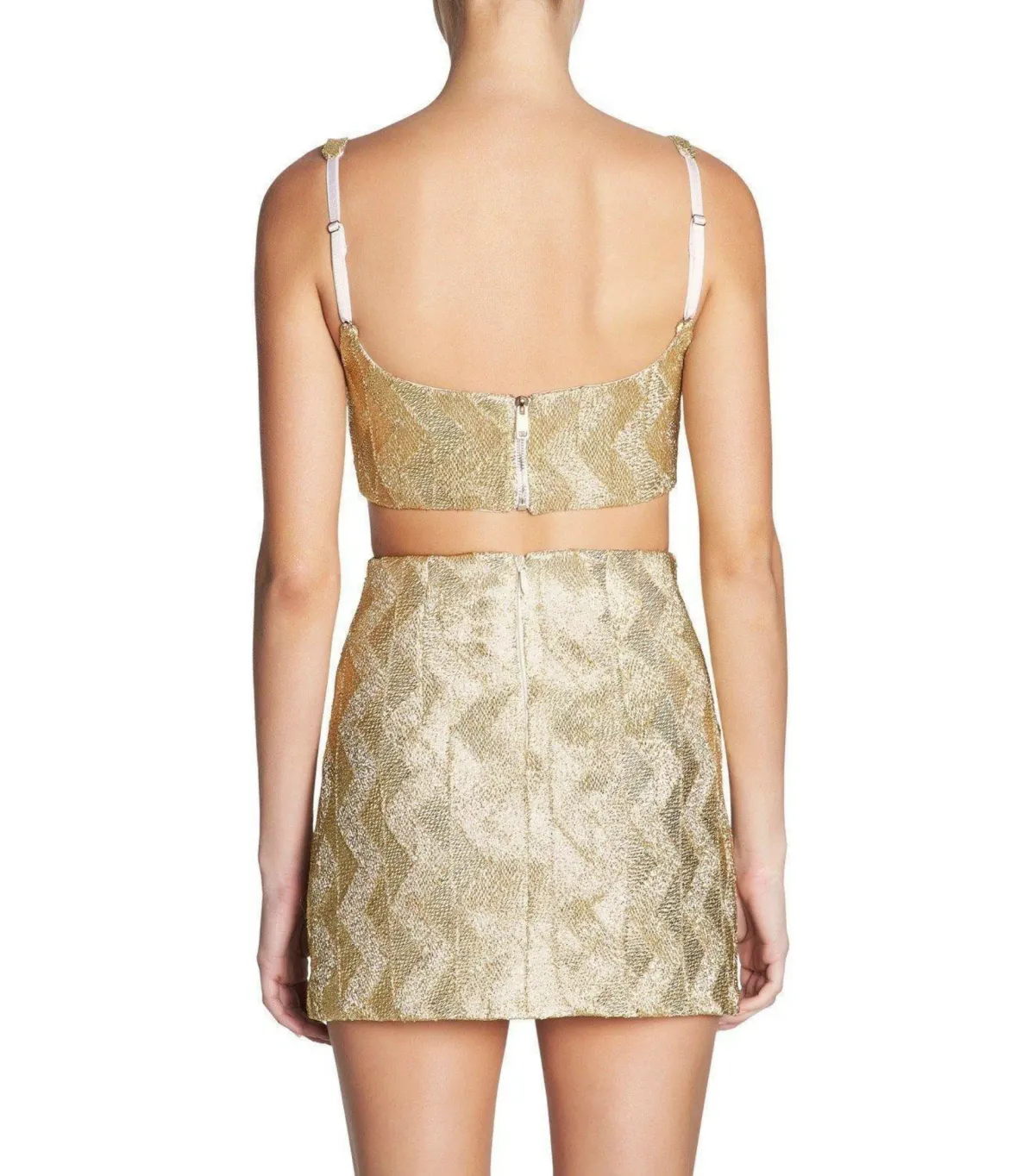 Manning Cartell No Filter Set Crop Top and Mini Skirt Set Gold Size AU 6 - Image 2