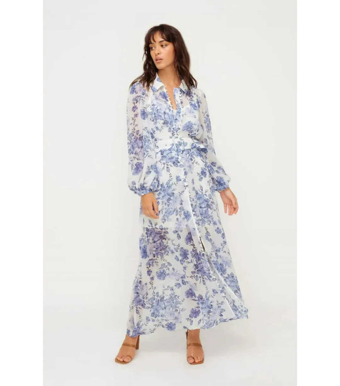 Sheike Bella Blue Maxi Dress Floral Size AU 14 for rent on The Volte - main image