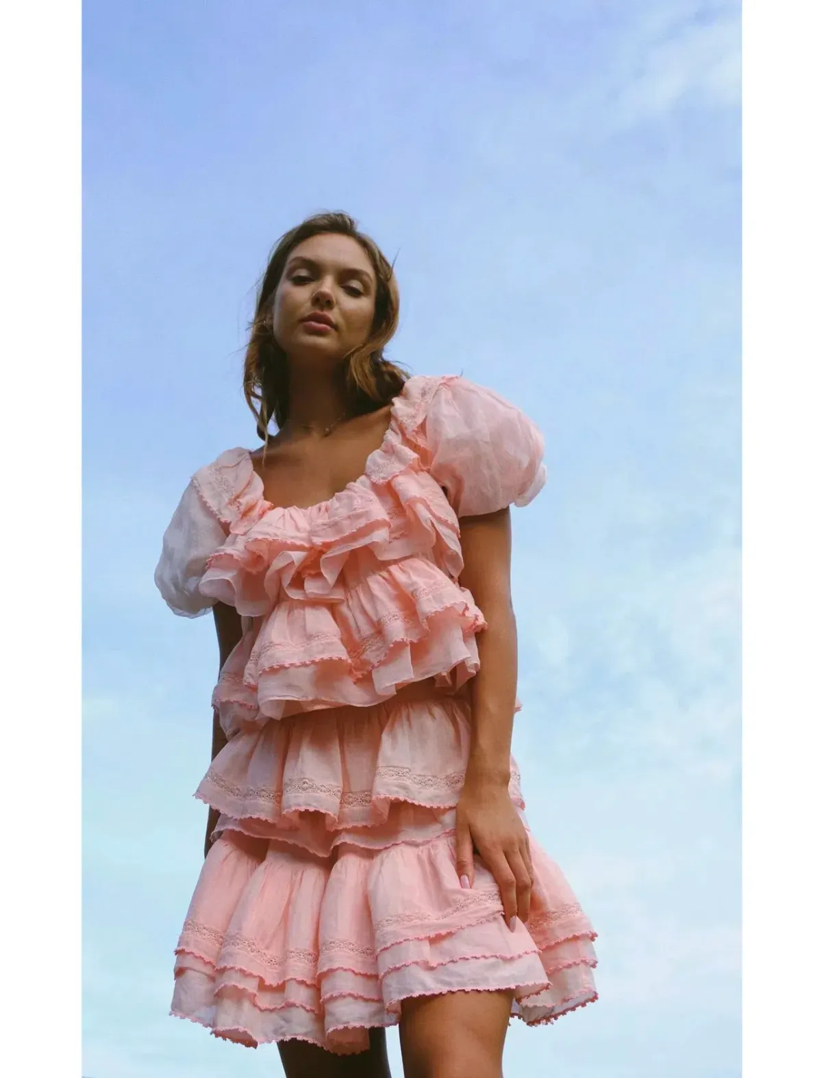 Innika Choo Organdy Lace Frill Set Pink Size 1 / AU 8 - Image 2