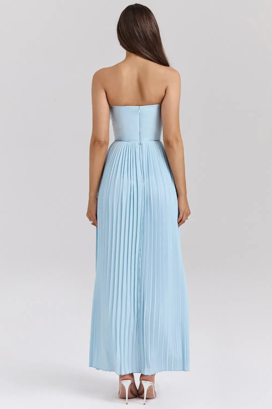 House of CB Marcella Pleated Maxi Dress Ocean Blue Size L / AU 12 for rent on The Volte - main image