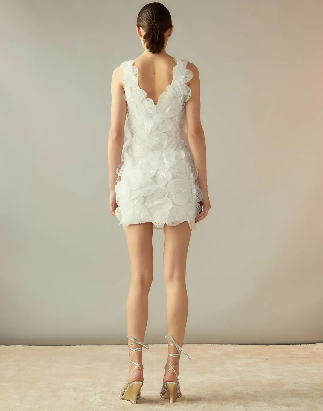 Cynthia Rowley Elle Heart Embellished Mini Dress White Size 0 / AU 4 for rent on The Volte - main image