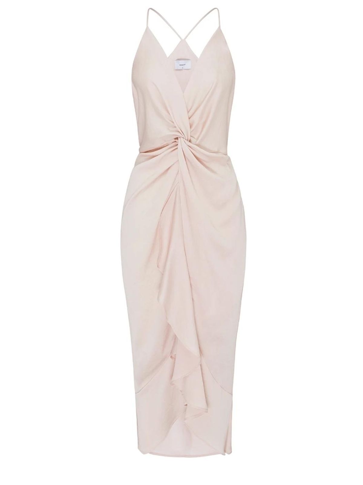 Sheike Midi Knot Dress Champagne Size 8 - Image 2