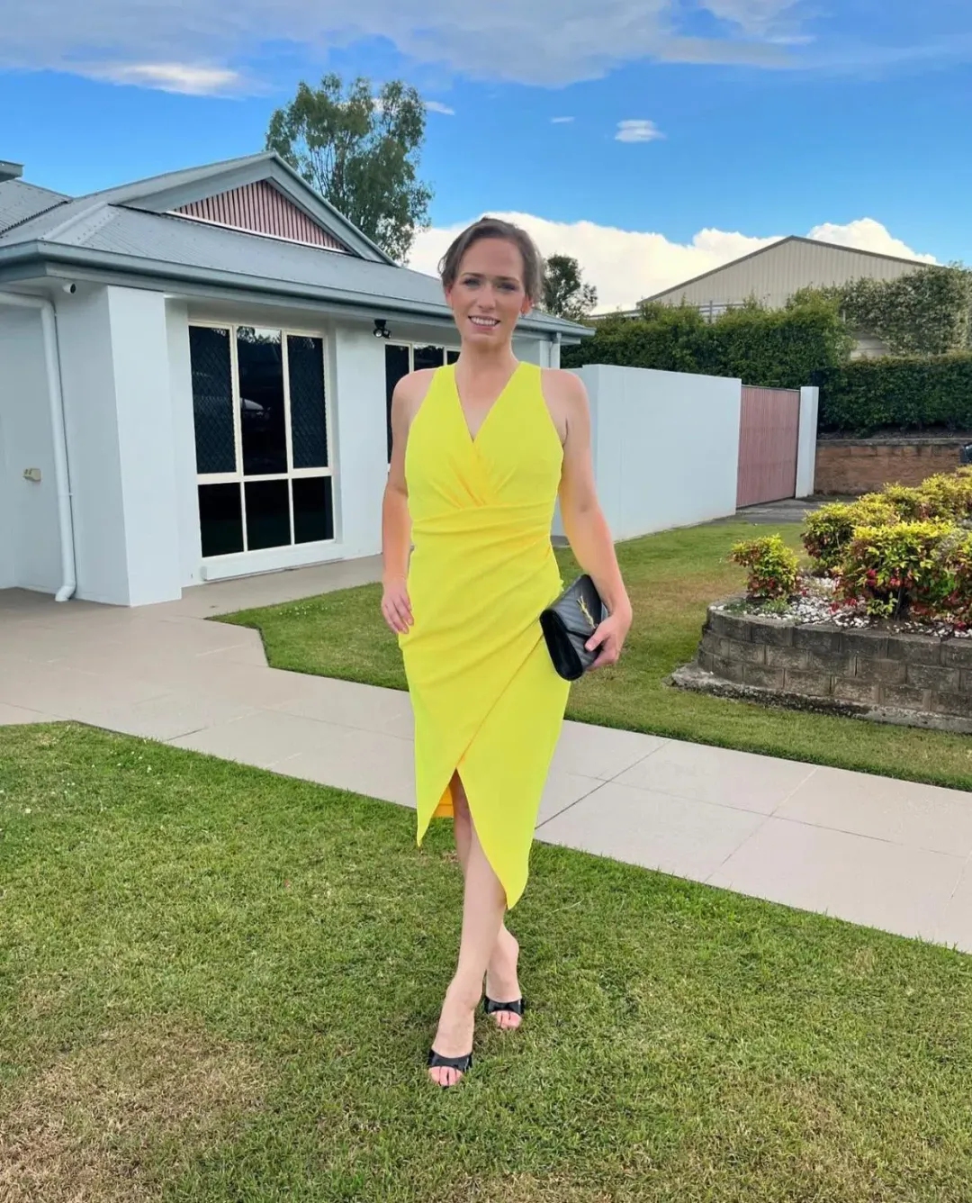 Sheike Amelia Midi Dress Yellow Size 8 for rent on The Volte - main image