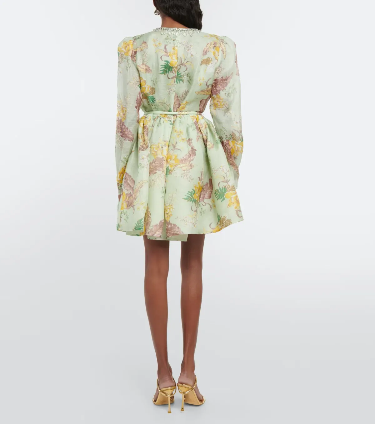 Zimmermann Matchmaker Tulip Mini Dress Mint Tropical Floral Size 8 - Image 2