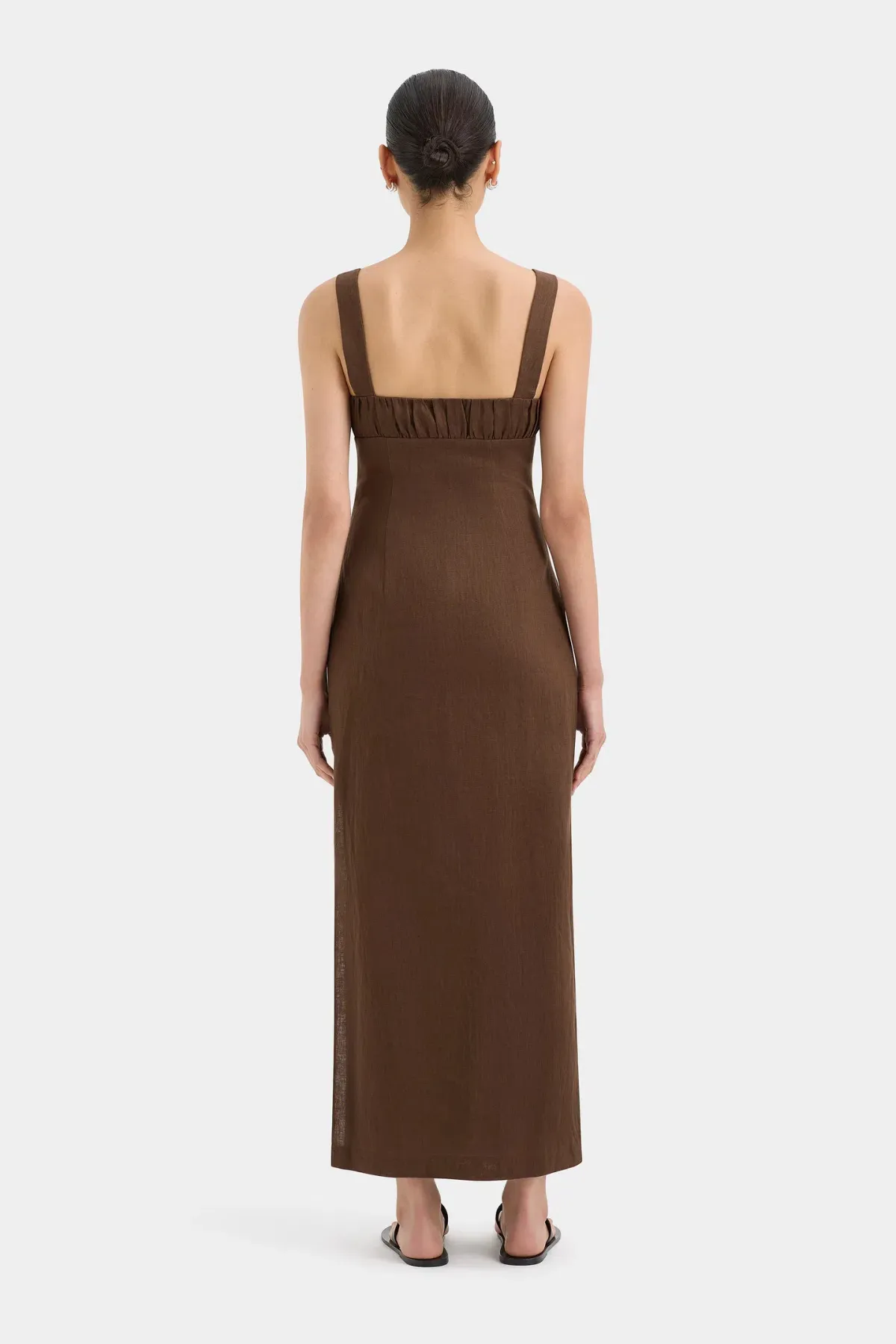 Sir the Label Bettina Midi Dress Chocolate Size 2 / AU 10 - Image 3