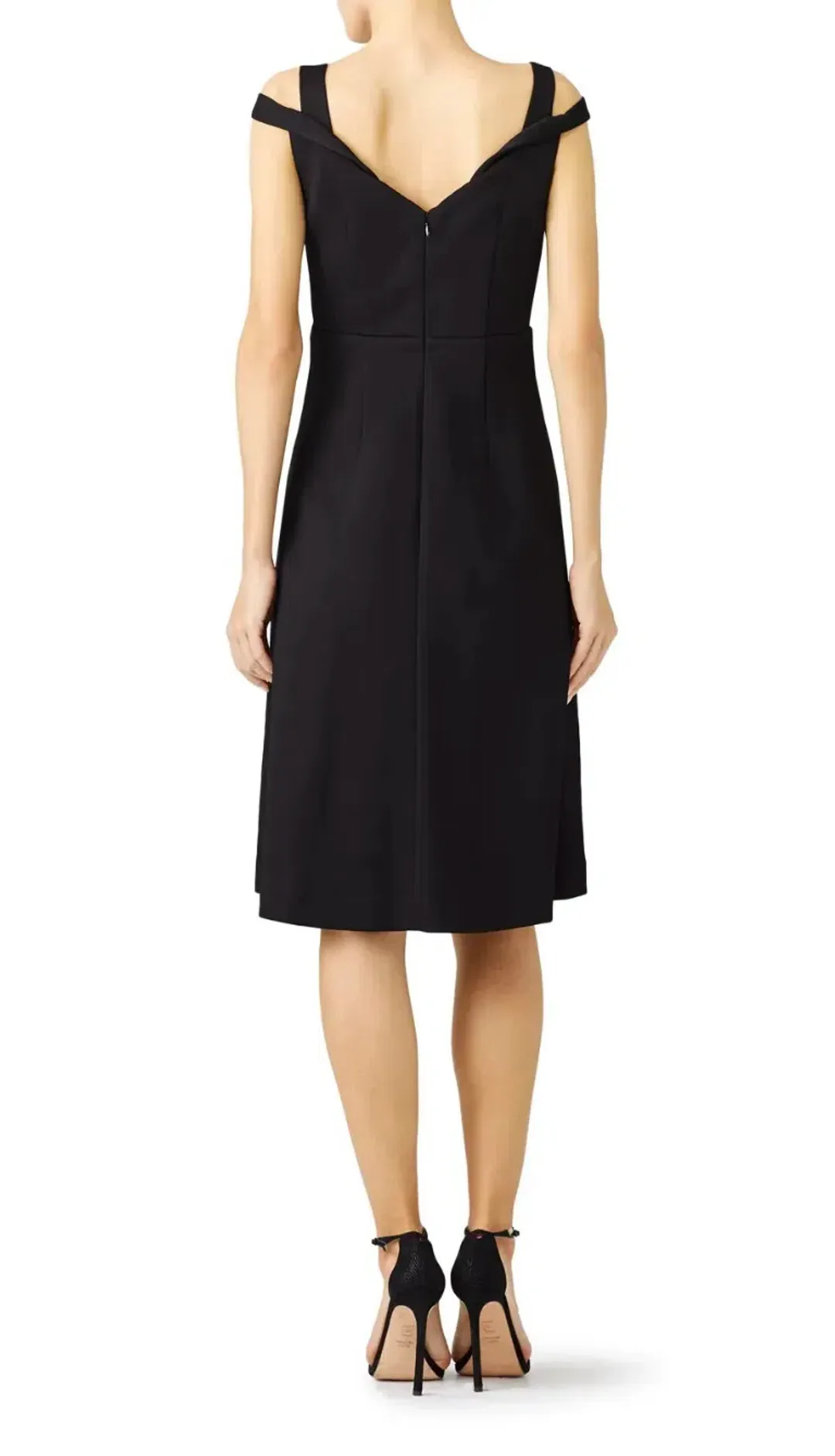 Carven Keyhole Cutout Shoulder Strap Detail Cocktail Dress Black Size AU 10 for rent on The Volte - main image