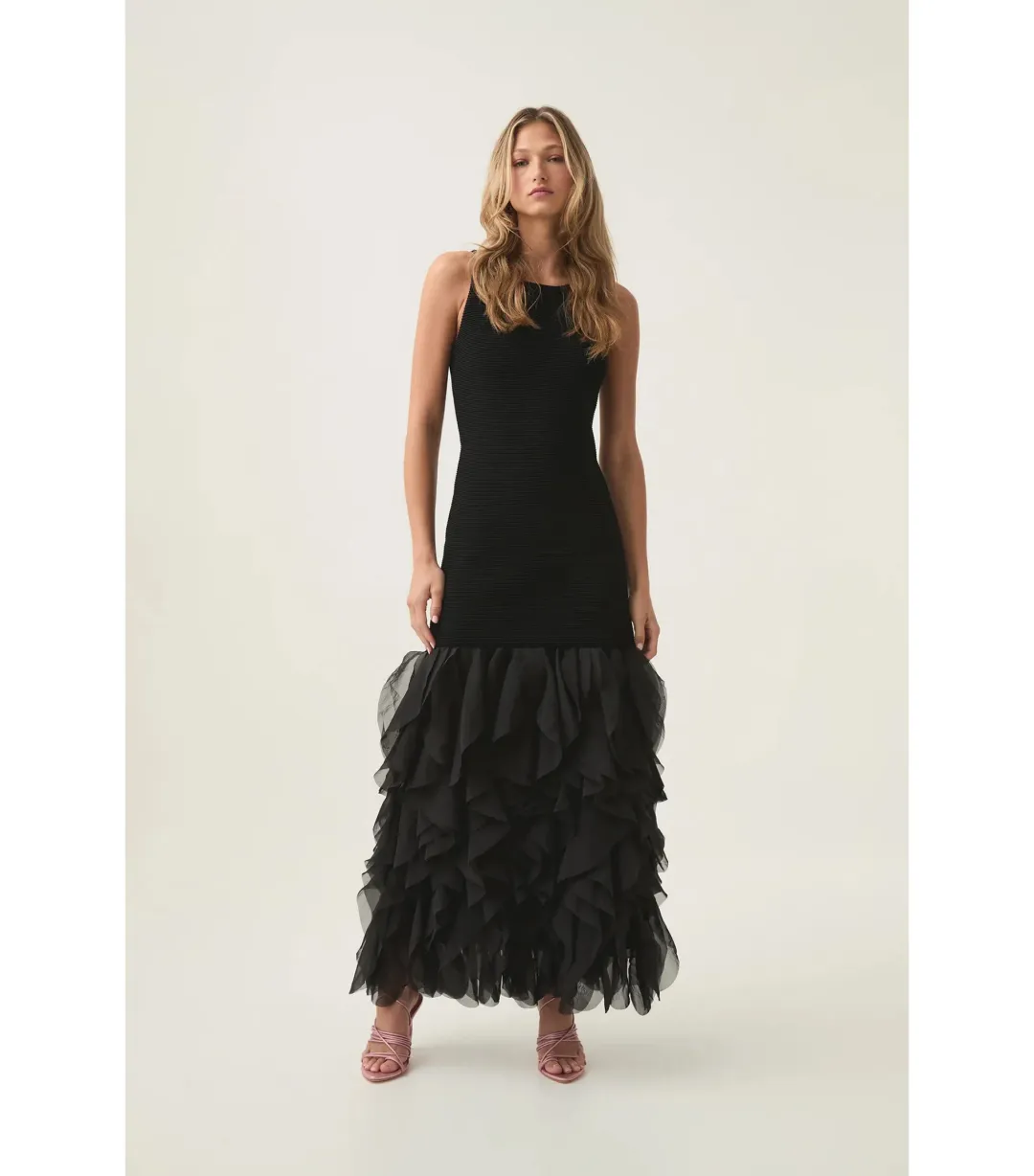 Aje Elations Knit Maxi Dress in Black Size Small / AU 8 for rent on The Volte - main image