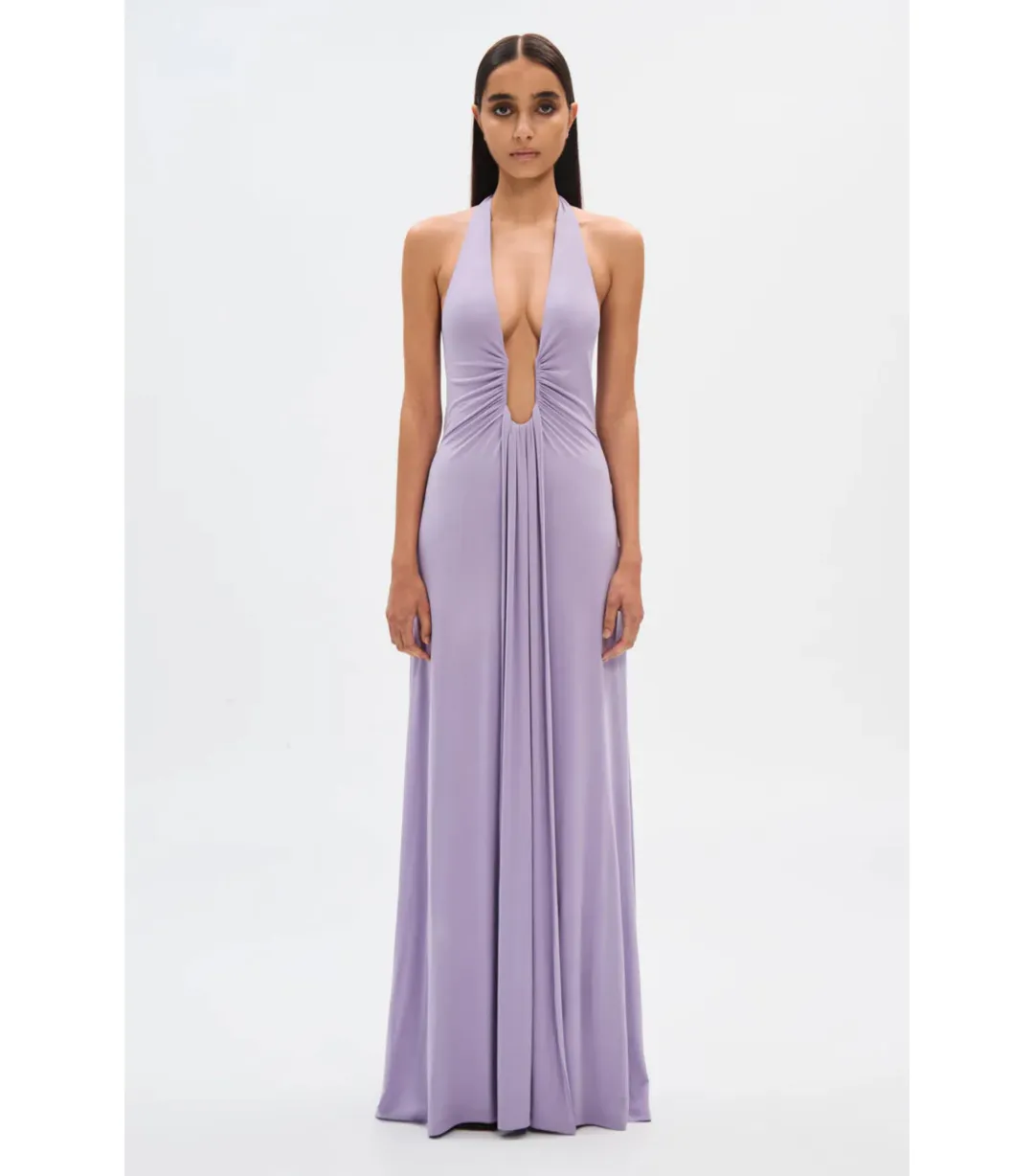 Misha Jennifer Cupro Maxi Dress in Lilac Size 6 for rent on The Volte - main image